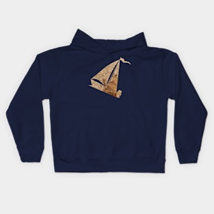 Cartography boat sticker Kids Hoodie